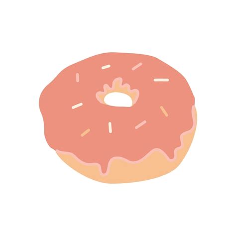 Premium Vector Donut With Pink Glaze Vector Hand Drawn Illustration