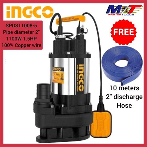 Ingco Submersible Pump 1 5HP SPDS11008 5 FREE 10METERS HOSE Lazada PH