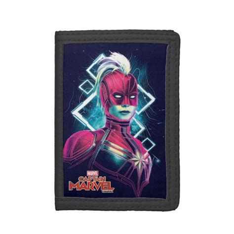 Captain Marvel High Tech Glowing Character Art Trifold Wallet