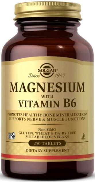Магний и витамин В6 Солгар Solgar Magnesium with Vitamin B6 250 ...