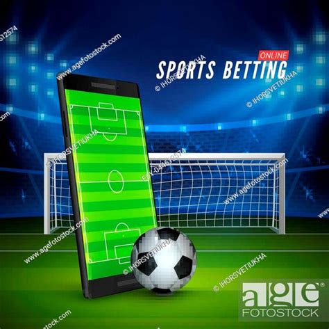 Sport Betting Online Mobile Phone With Soccer Field On Screen And