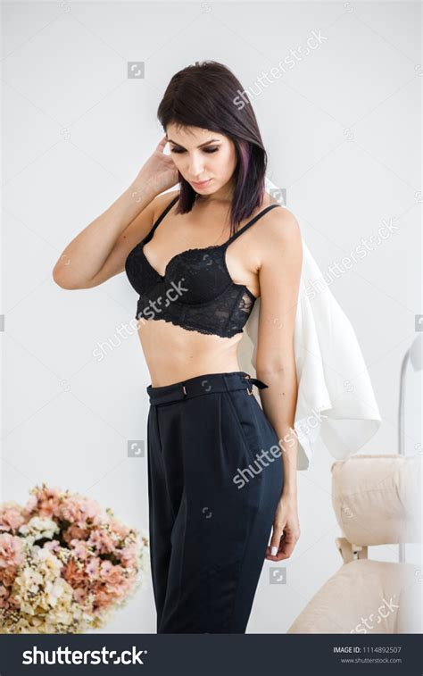 Beautiful Brunette Girl Sexy Business Suit Stock Photo Shutterstock