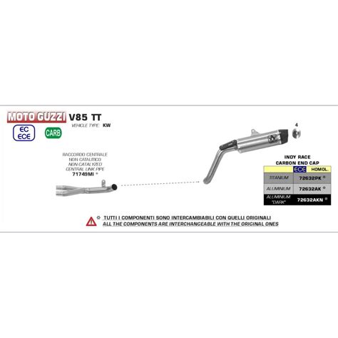 Silencieux INDY RACE ARROW 72632PK Titane embout carbone Homologué pour