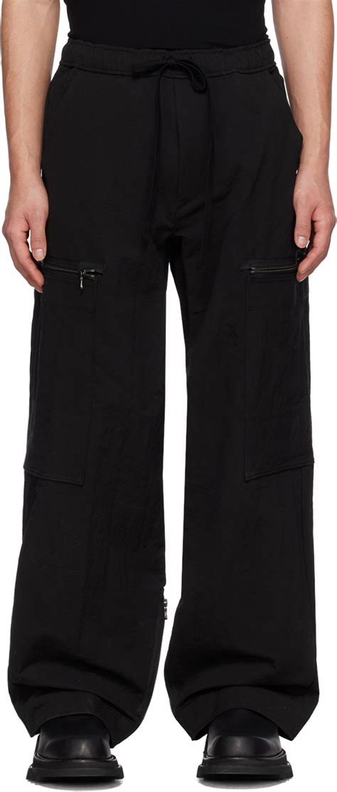 Julius Pantalon Cargo Noir Cordon Coulissant Ssense France