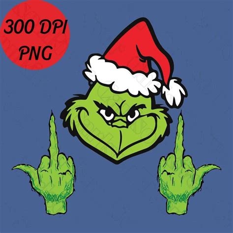 Grinch Middle Finger Grinch Giving the Finger the Grinch - Etsy Canada ...