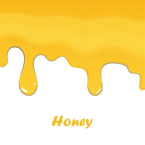 Honey Dripping Isolated On White Background Vector Illustration