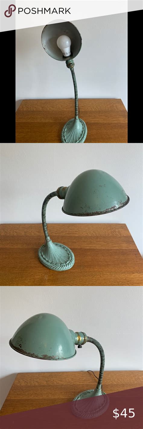 Vintage Eagle Gooseneck Desk Lamp Cast Iron Base Art Deco Steampunk