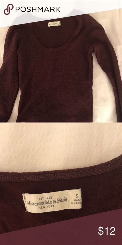 Abercrombie Long Sleeve Burgundy Crop Top Burgundy Crop Top