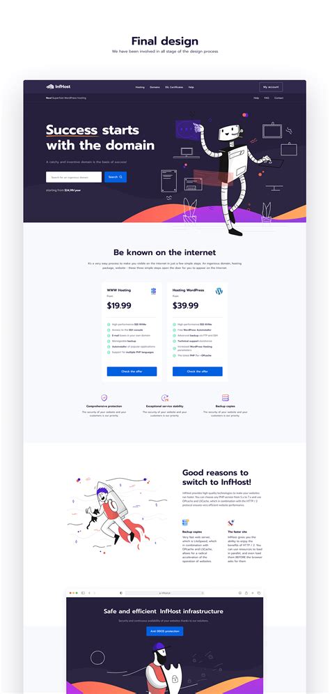 InfHost - Free UI Kit for hosting & domains provider on Behance