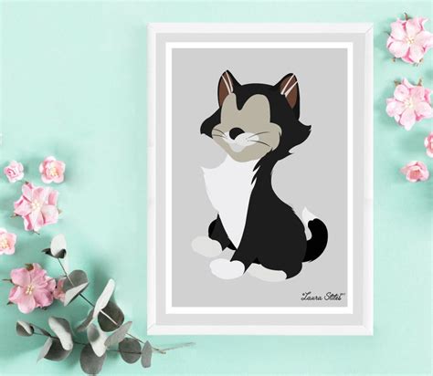 Disney Cat Figaro Poster/print Cats Disney Cat Figaro Pinocchio Meow ...