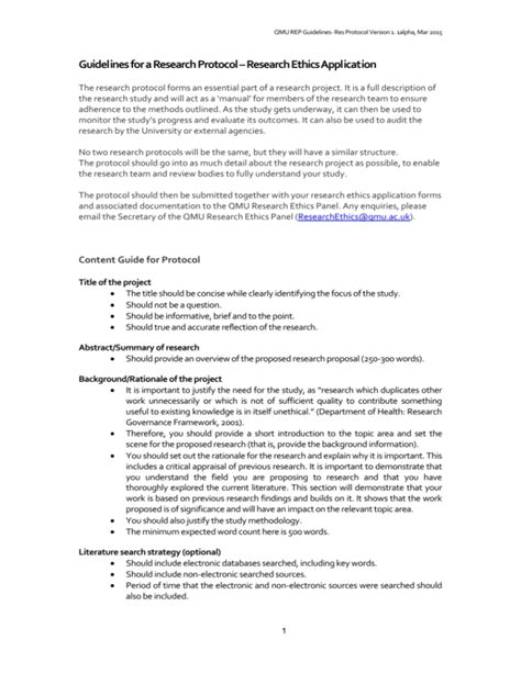 Guidelines For Protocol Of A Quantitative Research Proposal