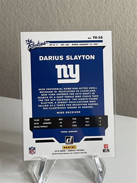 Darius Slayton THE ROOKIES 2019 Panini Donruss Football TR 38 RC NY