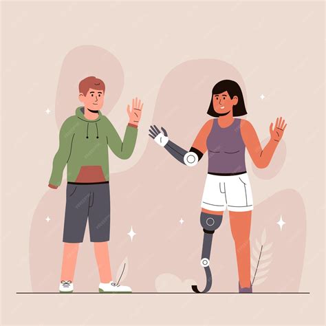 Premium Vector Hand Drawn People With Disabilities Illustration