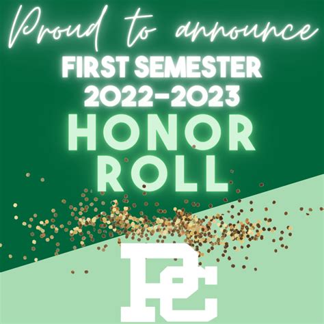 2022 2023 First Semester Honor Roll Providence Catholic High School