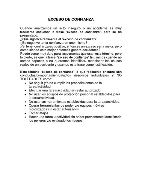 Exceso De Confianza Pdf