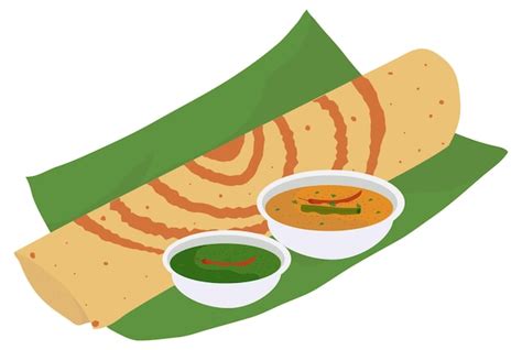 Premium Vector Indian Food Dosa Vector Illustration South Indian Food