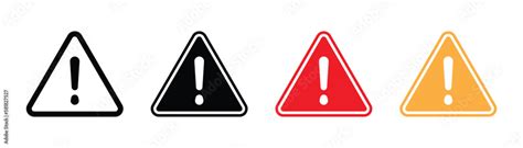 Attention Caution Danger Icon Set Warning Icon Exclamation Mark Icon