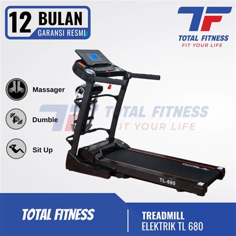 Jual Total Fitness TL 680 Treadmill Elektrik Auto Incline Motor 2 Hp