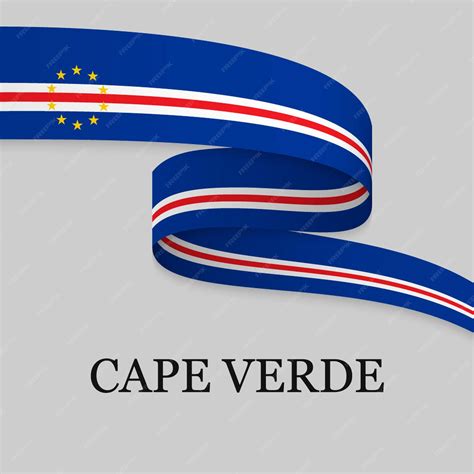 Premium Vector Waving Ribbon Or Banner With Flag