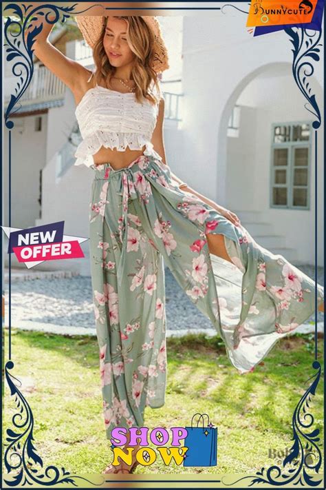 Boho Womens Pants Angelina | Boho pants, Boho style outfits, White maxi ...