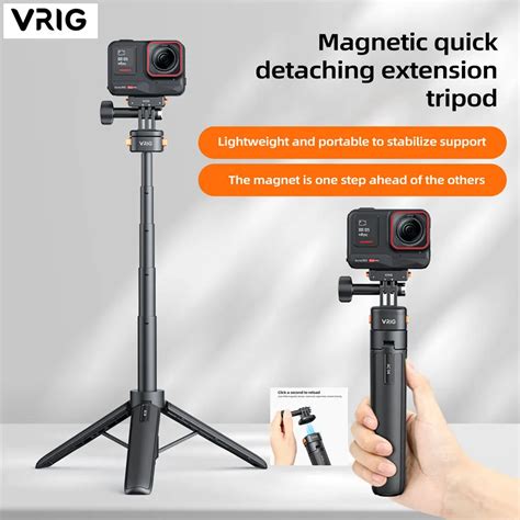 VRIG Mini Tr Pode Magn Tico De Liberaci N R Pida Monopi Para GoPro 12