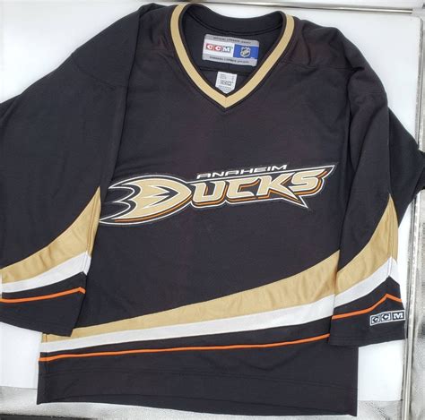 Mighty Ducks Hockey Jersey Mens Size Medium Black Gold And Etsy