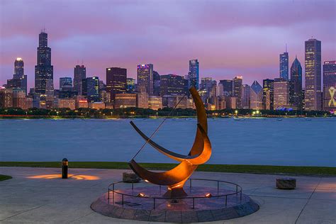 Chicago Skyline From The Adler Planetarium Illinois Usa Flickr