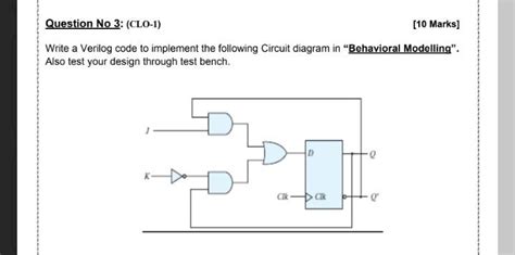 Solved Question No Clo Marks Write A Verilog Chegg