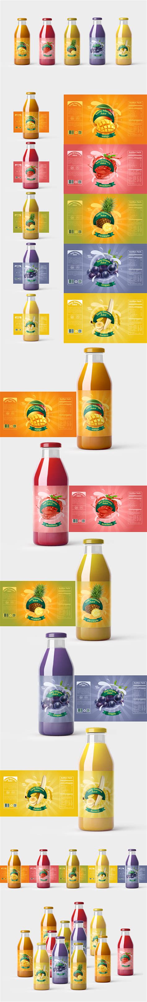 Tasty Juice Bottle Label Design Template Behance