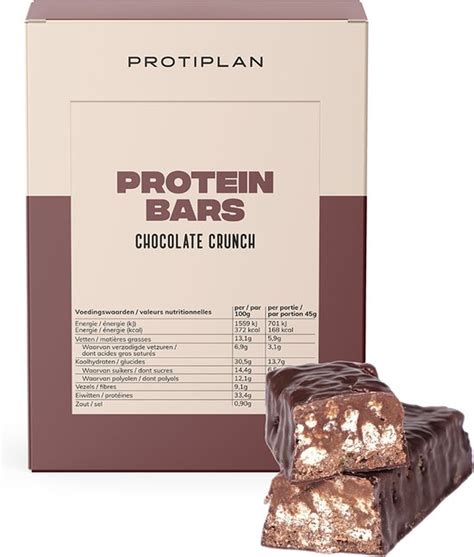 Protiplan Reep Chocolade Crunch 7 X 45 Gram Eiwitrepen