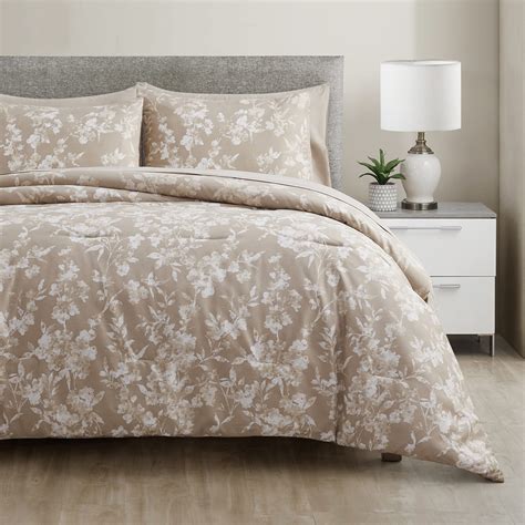 Wonderful Comforter Sets Queen Solid Bedding Comforter Set - 7 Pieces Reversible Floral Print ...