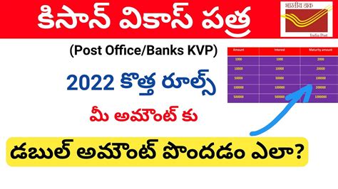 Kisan Vikas Patra Post Office Scheme In Telugu Kvp Scheme 2022 Kvp