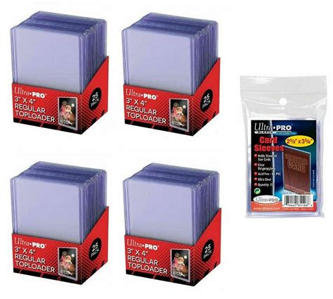 UltraPro 3x4 Clear Top Loaders 100ct + Soft Sleeves 100ct - Card Trading Protector - Walmart.com