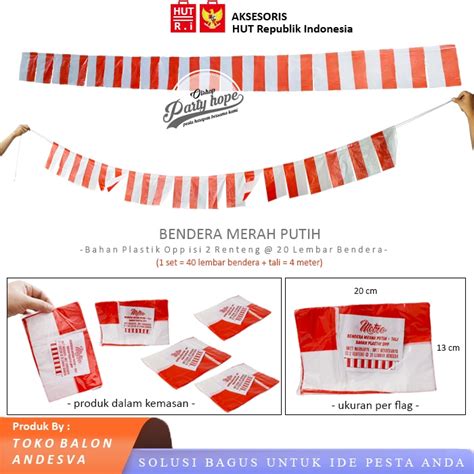 Jual Bendera Merah Putih Tali Umbul Umbul Hut Plastik Bendera