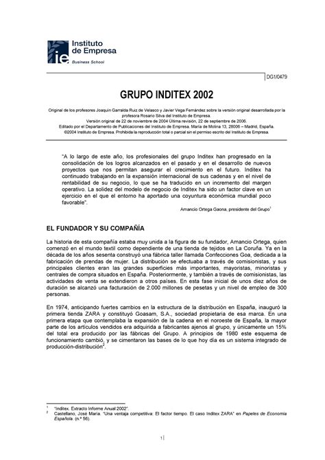 Caso De Estudio Zara Lectura Caso Empresarial Zara Dg1 Grupo