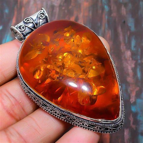 Cheap Beautiful Vintage Baltic Amber Gemstone 925 Sterling Silver