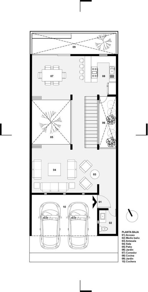 Espacio Squeezes Grey Townhouse Onto Tight Plot In Mexico Planos