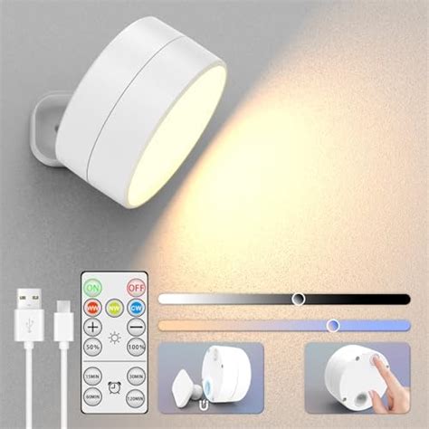 Wilktop Applique murale LED rechargeable Applique murale d intérieur