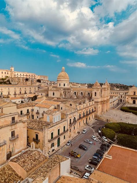 Panorama of Old Town Roofs with Cathedral, Noto, Italy · Free Stock Photo