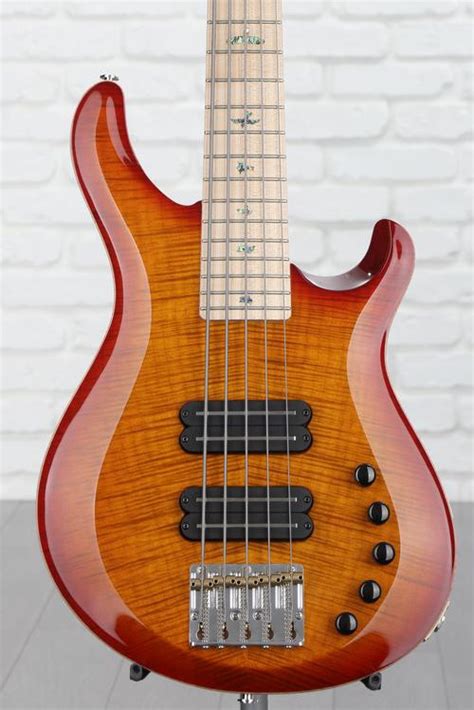 Prs Grainger 5 String Bass Guitar Dark Cherry Burst With Maple