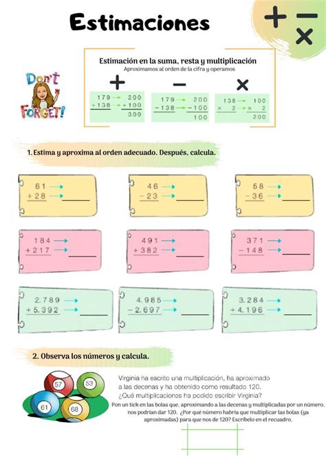 Estimaciones Worksheet Matematicas Actividades De Letras Decenas Y