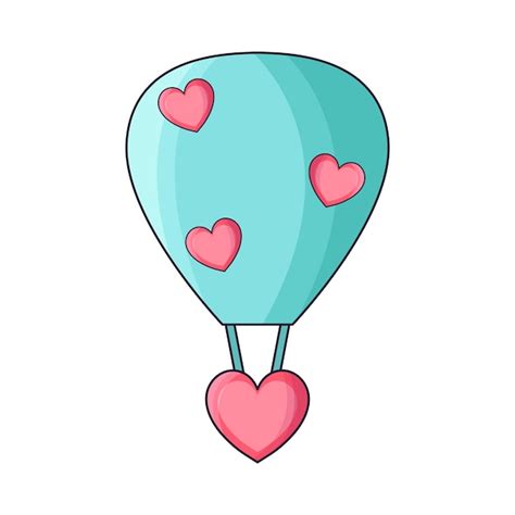 Love Hot Air Balloon Premium AI Generated Vector