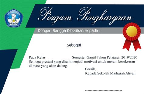 Contoh Piagam Penghargaan Juara Kelas Tk Contoh Sertifikat Piagam Images