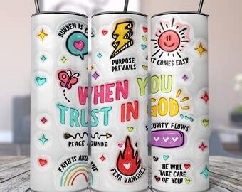 D Daily Affirmations Inflated Tumbler Wrap Retro Christian Inflated