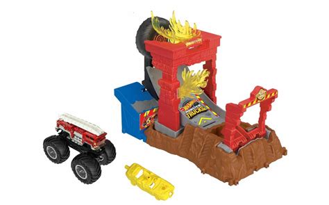Hot Wheels Monster Trucks Arena Smashers Fire Crash Challenge ToyChamp