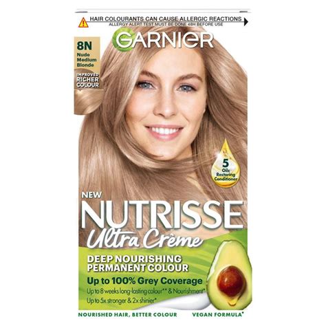 Garnier Nutrisse Permanent Hair Colour Nude Medium Blonde 8N Hair Color Brunette Hair Color