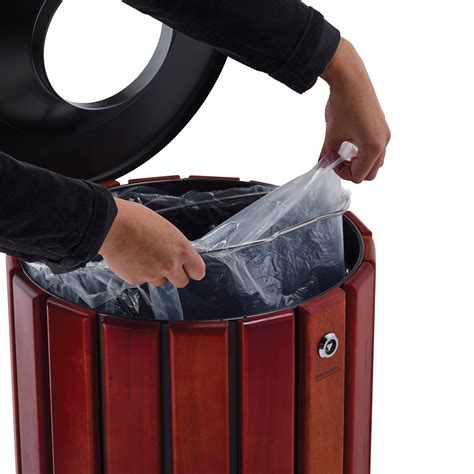 Poubelle extérieur bois couvercle entonnoir noir Rossignol