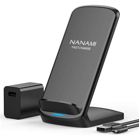 ACA800 Black Fast Wireless Charger NANAMI 7 5W Wireless Charging Stand