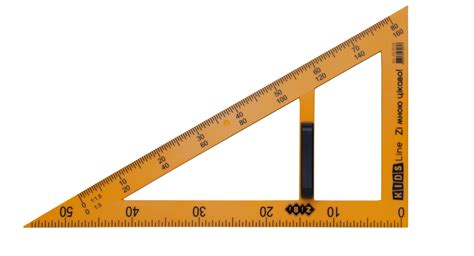 Угольник TEACHER 90°/60° для школьной доски 50 см, желтый, KIDS Line ...