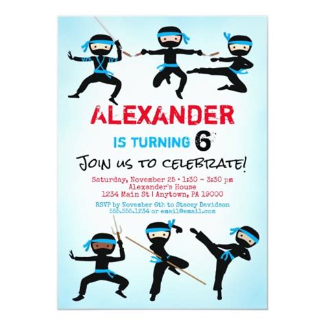 Ninja Invitation Ninja Boy Birthday Invite